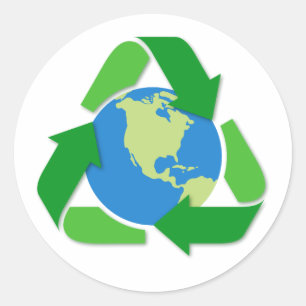Symbole de recyclage de la Terre autocollants