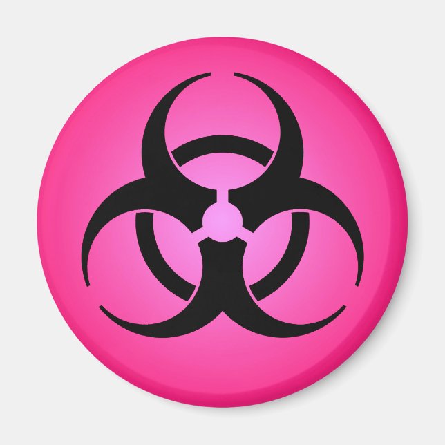 Symbole de risque biologique rose aimant (Devant)