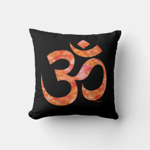 Symbole de teinture orange Om Coussin spirituel no