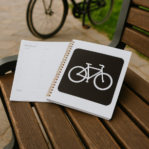 Symbole de vélo minimaliste noir et blanc