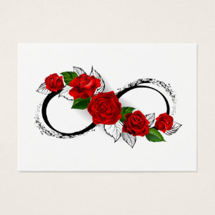 Symbole d'infini avec des roses rouges