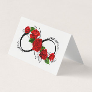 Symbole d'infini avec les roses rouges
