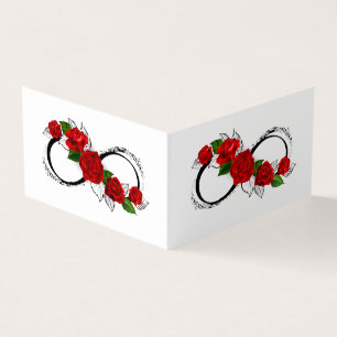 Symbole d'infini avec les roses rouges