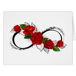 Symbole d'infini avec les roses rouges