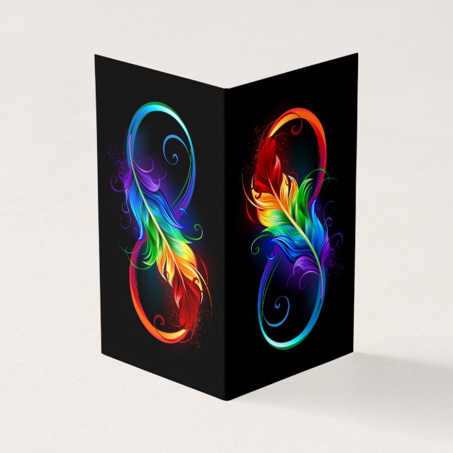 Symbole d'infini avec plume arc-en-ciel (Outside)