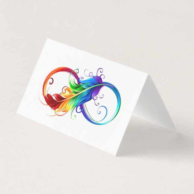 Symbole d'infini avec plume arc-en-ciel (Front)