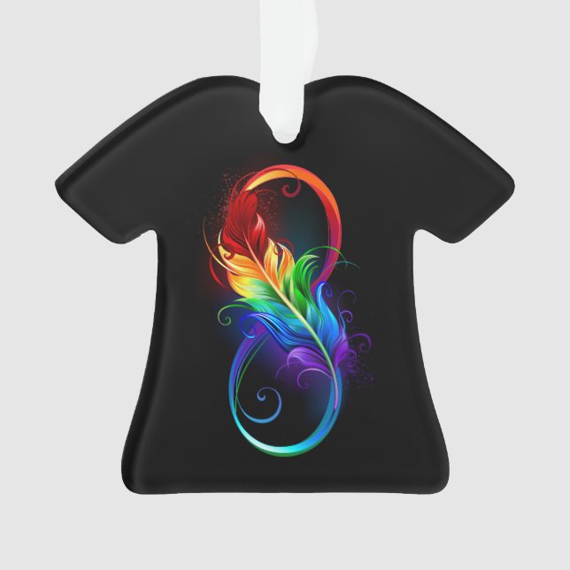 Symbole d'infini avec plume arc-en-ciel (devant)