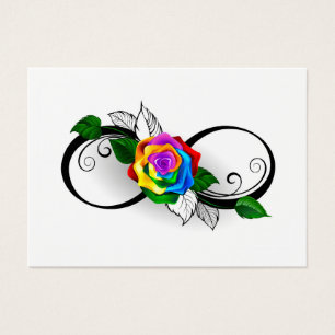 Symbole d'infini avec Rose arc-en-ciel