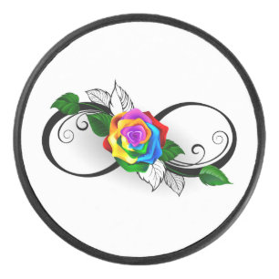 Symbole d'infini avec Rose arc-en-ciel