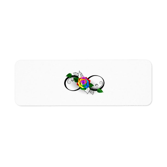 Symbole d'infini avec Rose arc-en-ciel (Devant)
