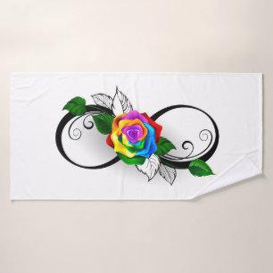 Symbole d'infini avec Rose arc-en-ciel