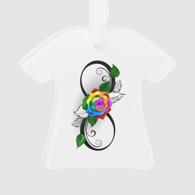 Symbole d'infini avec Rose arc-en-ciel (devant)
