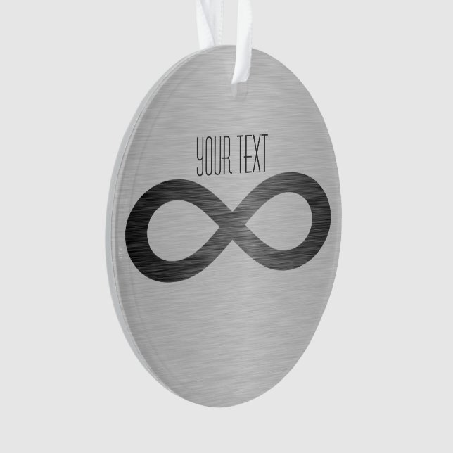 Symbole d'infini sur la texture métallique de Faux (devant)