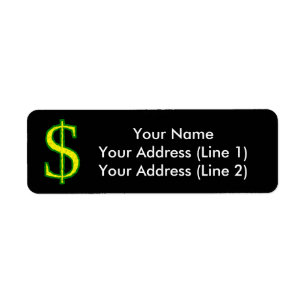Symbole dollar froissé jaune et vert ($)