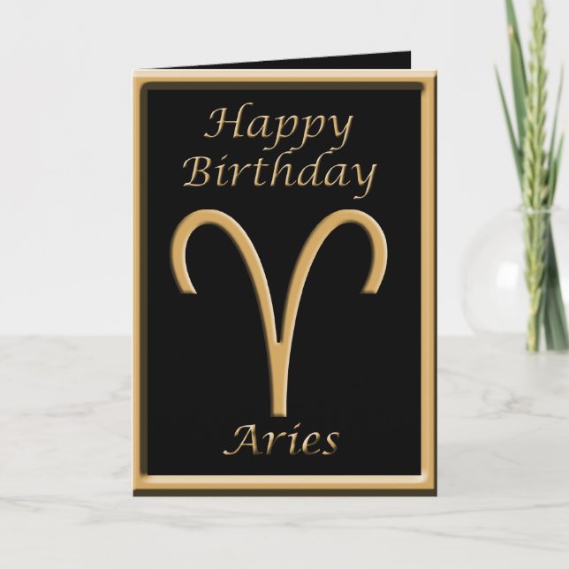 Symbole d'or Aries Carte de voeux d'anniversaire n (Devant)