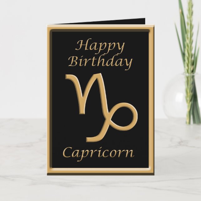 Symbole d'or Capricorn Carte de voeux d'anniversai (Devant)