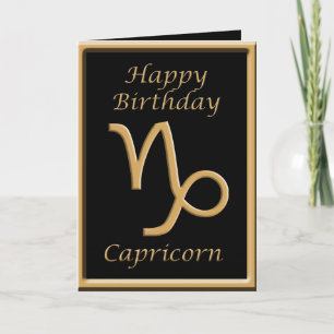 Symbole d'or Capricorn Carte de voeux d'anniversai