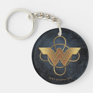 Symbole d'or Wonder Woman au-dessus de Lasso