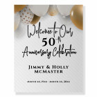 Symbole du 50e anniversaire Gold et Black Welcome