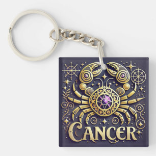 Symbole du Cancer Zodiaque Doré sur Fond Sombre