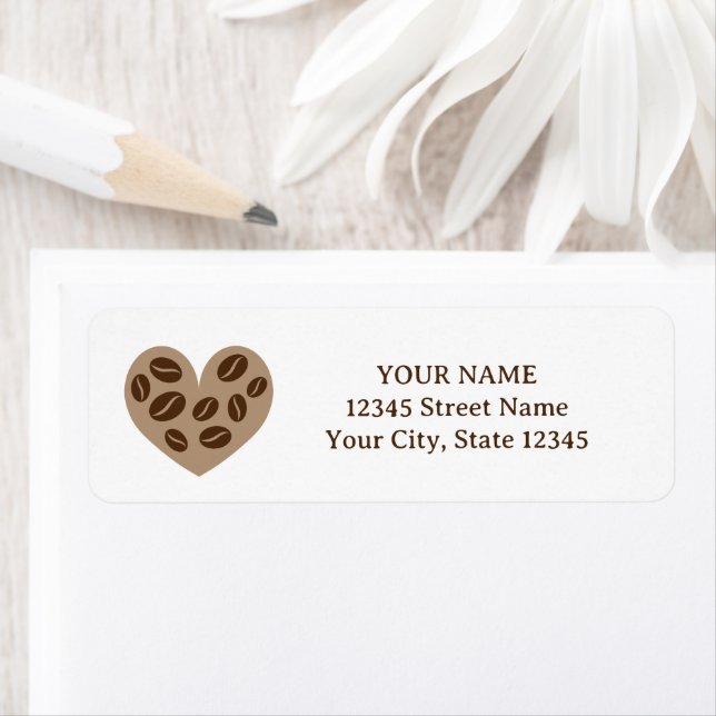 Symbole du coeur de café mignon retour adresse aut (En situation)