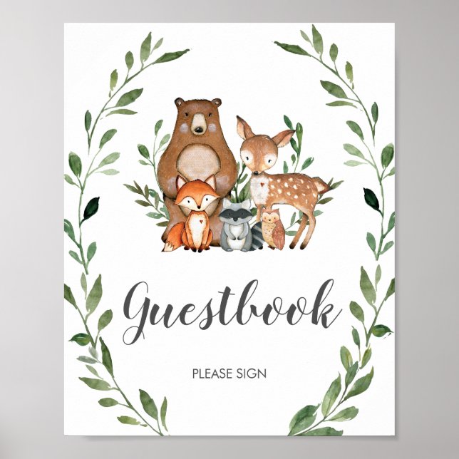 Symbole du livre d'or Animaux de forêt rustique (Devant)