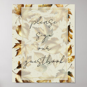 Symbole du livre d'or Feuille Amande Beige Mariage