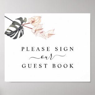 Symbole du livre d'or Mariage Tropical Calla Lily