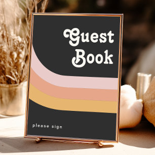 Symbole du livre d'or moderne Retro 70's Rainbow D