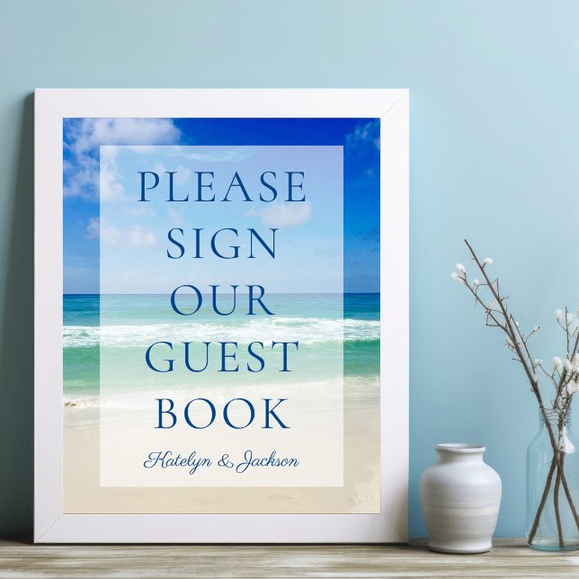 Symbole du livre d'or Ocean Waves Photo Beach Wedd (Créateur téléchargé)