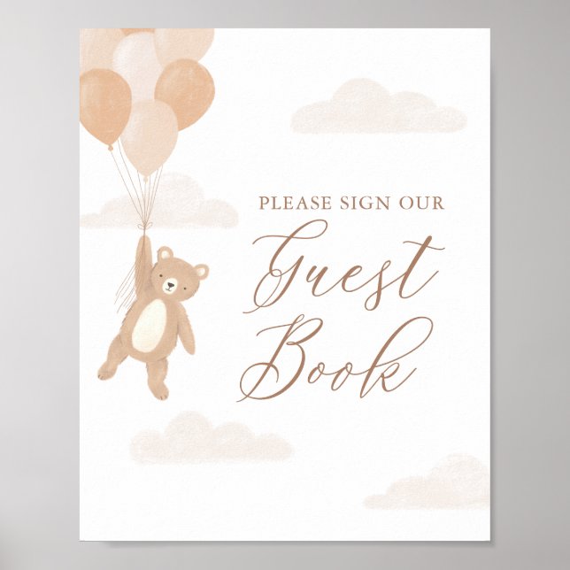 Symbole du livre d'or Teddy Bear Baby shower (Devant)