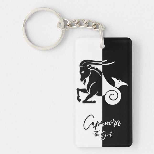 Symbole du Zodiaque de Capricorne, Porte - clé noi (Devant)