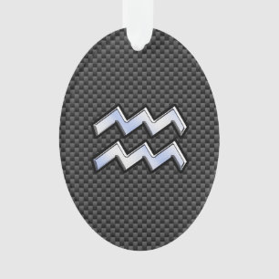 Symbole du zodiaque Verseau argenté Style fibre de