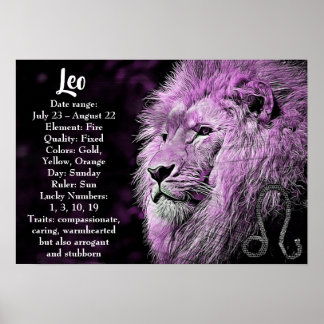 Symbole Horoscope Poster Leo