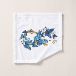 Symbole infini de papillons Morpho bleus