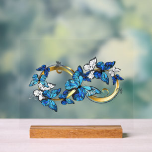 Symbole infini de papillons Morpho bleus