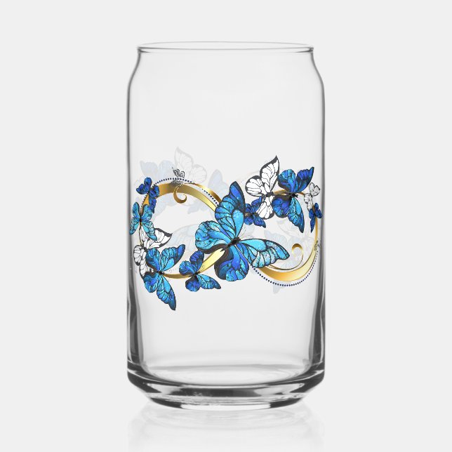 Symbole infini de papillons Morpho bleus (Recto)