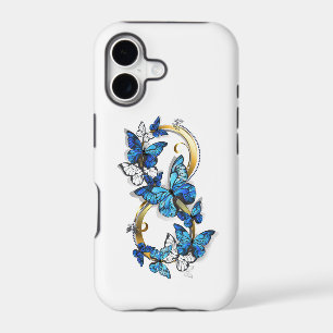 Symbole Infini de Papillons Morpho Bleus