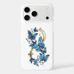 Symbole infini de papillons Morpho bleus