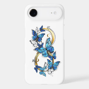 Symbole infini de papillons Morpho bleus