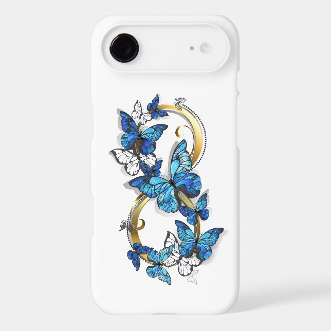 Symbole infini de papillons Morpho bleus (Verso)