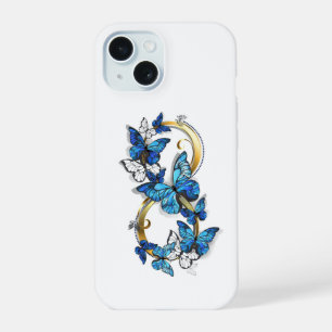 Symbole infini de papillons Morpho bleus