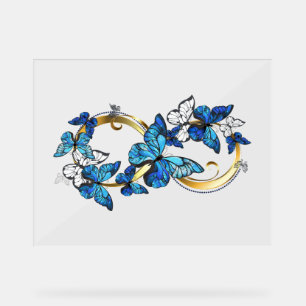 Symbole infini de papillons Morpho bleus