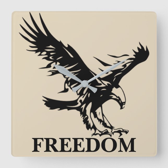 Symbole liberté d'aigle. Horloge murale personnali (Recto)