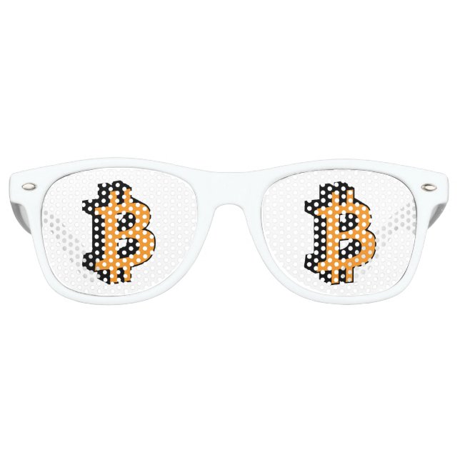 Symbole logo Bitcoin Crypto Signal Retro Lunettes  (Devant)