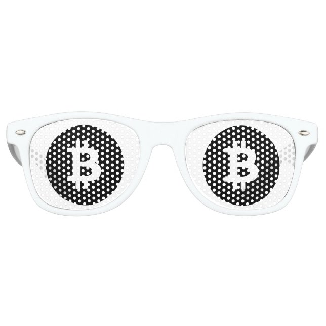 Symbole logo Bitcoin Noir Retro Lunettes de soleil (Devant)