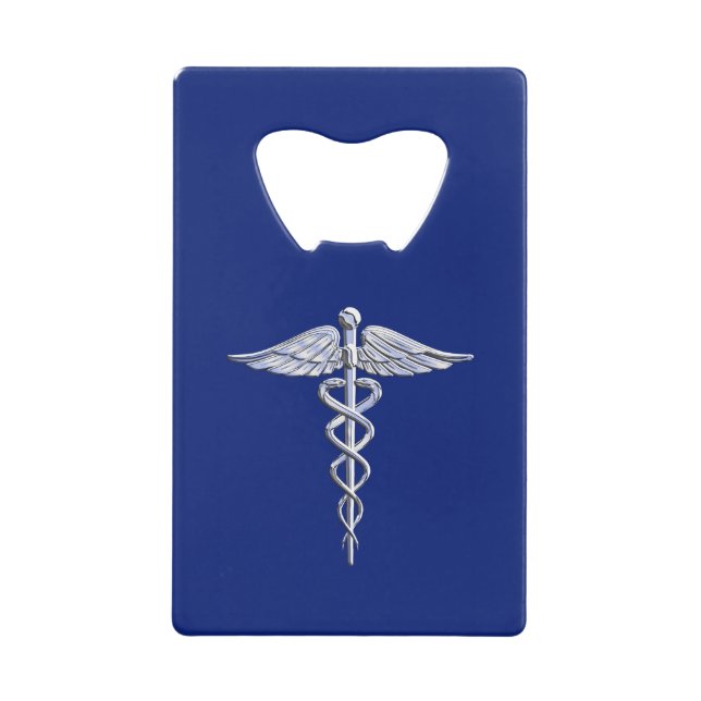 Symbole Médicale Chrome Argent sur bleu marine (Devant)