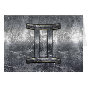 Symbole moderne Gemini Zodiac Grunge Style déprimé