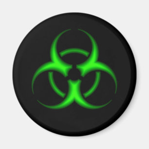 Symbole néon vert bio-danger aimant