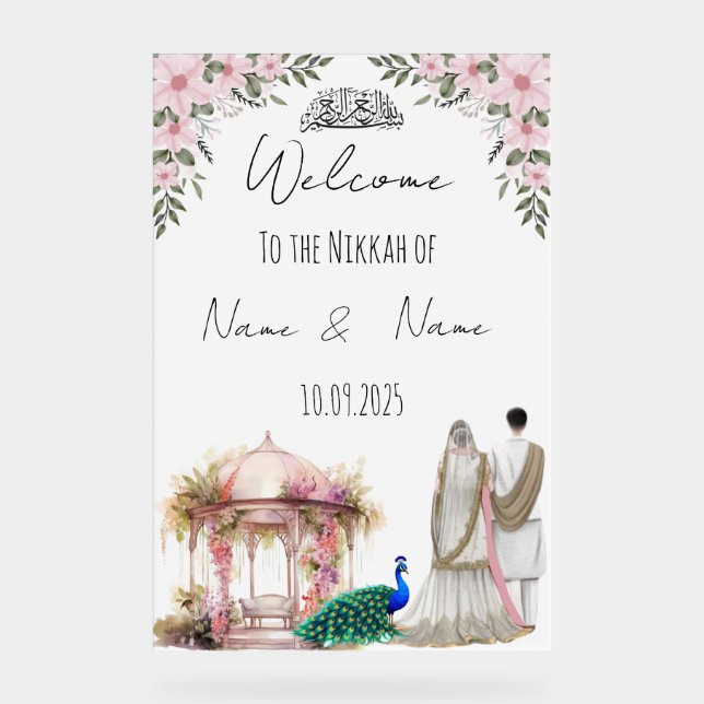 Symbole Nikkah rose fleuri islamique. (Recto)